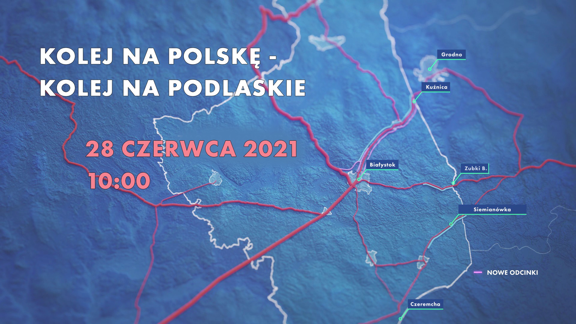 Mapa dróg kolejowych województwa podlaskiego